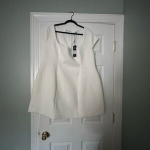 Fashion Nova White Scoop-Neck Mini Dress